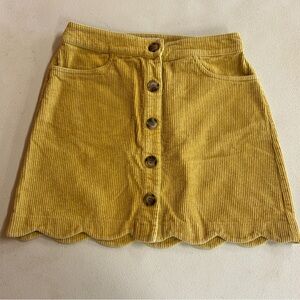 Day to Day by Blu Pepper Mustard Yellow Corduroy Button-Up Skirt - Size M
